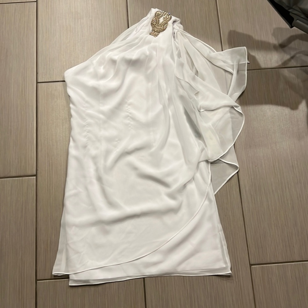 JS Boutique white one shoulder dress